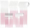 30PCS Silverware Set Stainless Steel Flatware Tableware Cutlery Utensil Set for Kitchen Pink