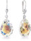 Schöner-SD 925 Silber Ohrringe Tropfen Kristall 16mm Crystal Aurora Boreale