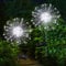 Joycome Solarleuchten für Außen Garten 2 Stück 120 LED Solar Pusteblume Gartenbeleuchtung, 8 Modi Solarlampen Gartenstecker Winterfest Solarlicht Feuerwerk für Weg Balkon Blumenkasten Deko - Weiß