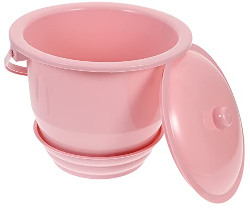 SOLUSTRE 1Pc Kindertöpfchen Babyautomotive Kunststoff To Go Behälter Tragbares Toilettentöpfchen Urinal Urineimer Mit Griff Mobile Toilette Urintopf Haushalt Spucknapf Pink Frau Erwachsen