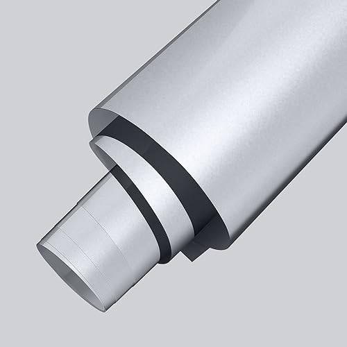 IModeur Plotterfolie Textil Silber Metallisch - 30,5 x 305 cm Flexfolie Plotter Textil Silber für Cricut Maker, Textilfolie Silber für Kleidung, Mützen, Hosen, andere Stoffe
