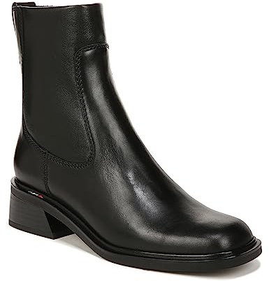 Franco Sarto Womens Gracelyn Low Block Heel Ankle Boot Black Leather 10 M