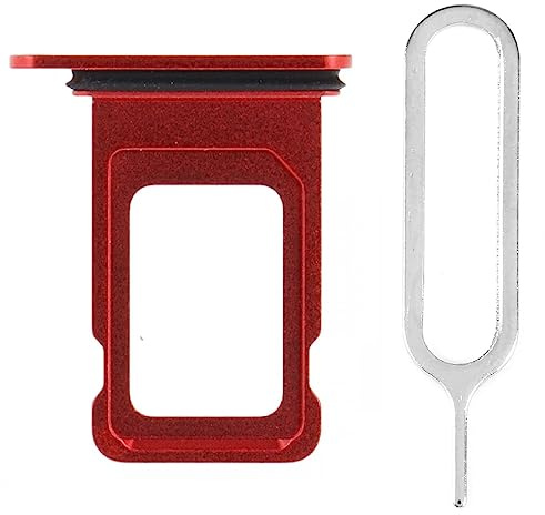 iReplaceParts Ersatz-SIM-Fach Dual SIM Halter Slot Gummidichtung mit SIM-Fach Auswerfer Werkzeug für iPhone 14 (6,1 Zoll) & iPhone 14 Plus (6,7 Zoll) (Rot)