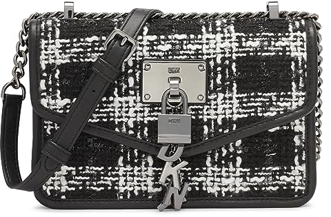DKNY Damen Elissa Small Shoulder Bag Crossbody, Schwarz/Weiß