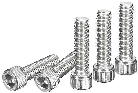 DTGN 5/16-18x1-1/4 Tornillo de Cabeza Hexagonal - Paquete de 10 - para Sujetar Muebles - Rosca Completa - Tornillos de Acero Inoxidable 304 con Cabeza Hexagonal - Plateado