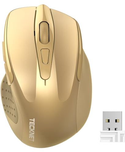 TECKNET Kabellose Maus, Pro 2.4G 4000 DPI Wireless Maus 6 Tasten mit Nano Empfänger, 24 Monate Batterielaufzeit, 6 Einstellbare DPI-Pegel für PC Laptop iMac MacBook Microsoft Pro, Office Home