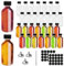 Kleemeiero 30 PZS Mini Botellas de Licor de Vidrio 30ML Botellas de Cristal Pequeñas con Tapa de Rosca y 3 Embudos Botellitas de Alcohol Botellas Reutilizables para Bodas, Fiestas, Especias, Mermelada