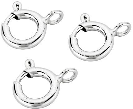NKlaus 3 x Kettenverschluss Federring 925 Silber Ersatzverschluss 5,5mm für Silberkette 15229