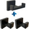 BOZWELL 1*Double Towel Hook + 2* Towel Hooks for Bathroom Matte Black Wall Mount，3 Pack Modern Square Style Coat & Robe Hook，Stainless Steel Heavy Duty Door Hanger 1502-B-3