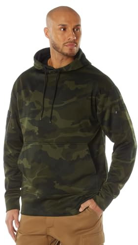 Rothco Conceal-Ops Midnight Camo Hoodie - Tactical Camouflage Hooded Sweatshirt, Midnight Woodland Camo, Medium