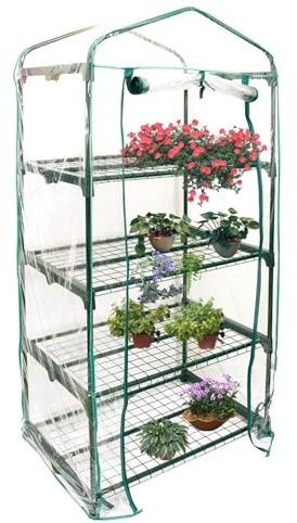 Facynde Gewächshaus Foliengewächshaus Winterfest Tomatenhaus Treibhaus Gartenhaus Frühbeet Tomatenhaus Gemüse Gewächshaus Überwinterungszelt Für Pflanzen ?Nur transparente PVC-Abdeckung?