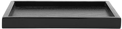 Black Wood Tray Solid Wood Rectangle Serving Tray Coffee Table Tray Modern and Elegant Great for Serving Drinks, Tea, Foods, Snack, Meals (22 * 15)
