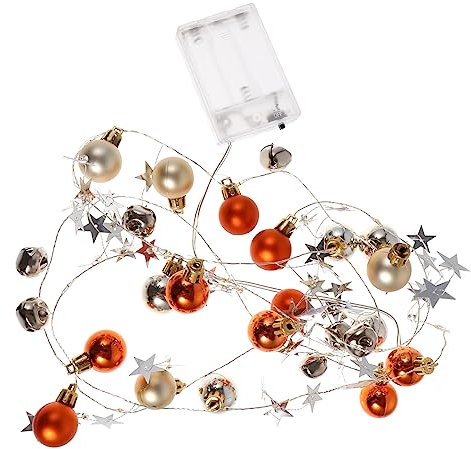Gadpiparty Weihnachtskugeln Lichterkette Batteriegespeist Led Warmweiß Kleine Glockenform Deko Für Fenster Zimmer Weihnachtsbeleuchtung Innen Und Außen