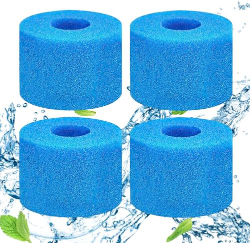 DIELOVEHUA Lot de 4 Filtre Spa S1, Filtre en Mousse pour Spa, Filtre Spa S1 Mousse, Filtre S1 Mousse, Éponge Filtrante Type S1, Réutilisables et Lavables, pour Spa, Piscine