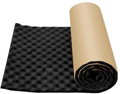 Camiraft Tapis D’Isolation Acoustique pour Voitures,Amortissement Imperméable Phonique Mousse Acoustique Anti-Bruit Coton,Cellule Mousse Auto Adhésif Isolation Thermique 100x50x2cm