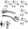 EAI Chrome Door Handle Latch Set - Pack of 6 | Round Internal Door Handles & Latch (64mm) | Polished Chrome Lever on Rose Novoli Range
