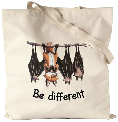 Hey!Print Be different Fuchs zwischen Fledermäusen Jutebeutel - Inspirierendes Geschenk