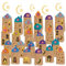 Ramadankalender zum Befüllen,30 Stück Ramadan Kalender Geschenktüten mit Dach,1-30 Digitale Aufkleber und Ramadan Sticker,Islam Eid Mubarak Kalender DIY Geschenktüten