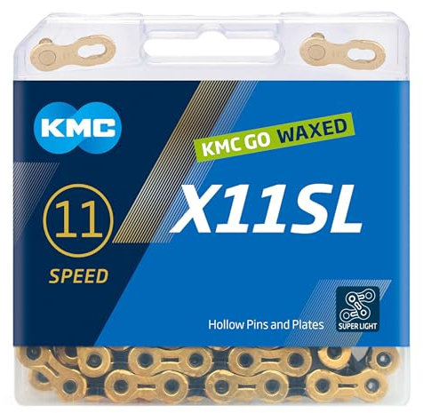 KMC X11SL Waxed 11 Speed Chain, Ti-N Gold/Black, 118 Link