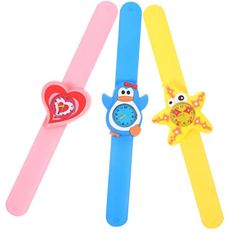 TINEASUR 3st Kinderuhr Uhren Stuffer Schlagarmbänder Für Kinder Schlaguhr Kinder Armbanduhr Kinder Kleinkinder Handgelenk Schlaguhr Für Kinder Digitaluhr Für Mädchen Betrachten Kieselgel