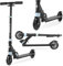 HyperMotion Wally Kinder-Scooter mit höhenverstellbarem Lenker, PU-Räder, Stoßdämpfer, klappbar und leicht, bis 40 kg, für Kinder ab 4 Jahren, schwarz/blau