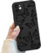Black Butterfly Phone Case for iPhone 11, Black Cute Butterfly Pattern for Women Girls, Soft TPU Slim Profile Shockproof Protective Phone Case for iPhone 11