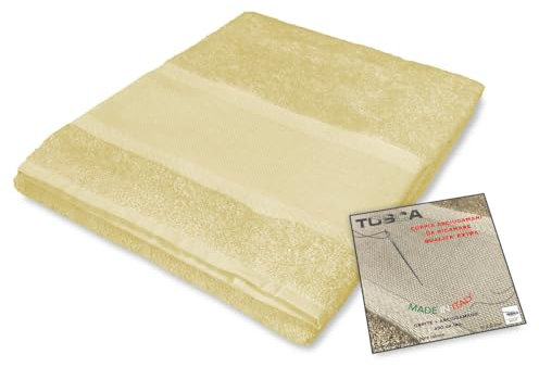 Tex family Handtuch-Set Tosca © aus 100 % Baumwoll-Frottee zum Besticken mit Kreuzstich 1+1 Gesicht und Gästehandtuch - Gelb