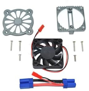 hjuink RC Cars Crawler Parts Compatible With ARRMA For GRANITE For SENTON For VORTEKS For KRATON For VENDETTA 3S 1/10 1/8 RC Car Metal Motor Radiator With Cooling Fan(Grey)