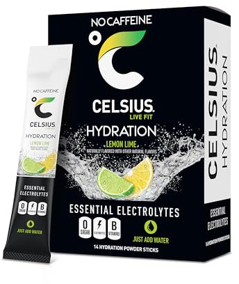 CELSIUS Hydration™ Lemon Lime, Sugar Free Electrolyte Hydration Drink Mix (Pack of 14)