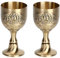 Cáliz de Copa Vintage, 30 ml/1 oz Mini Cáliz de Vino de Bronce en Relieve Copas de Vino Tinto de Metal Copa de Vino Real para Beber Whisky Vodka Licor de Vino (2Pcs)