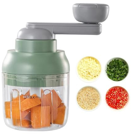Manual de helicópteros vegetales, manual de picadoras de alimentos | Procesador portátil de verduras de acero inoxidable,Ensalada de ajo multifunción Dicer para nueces y o