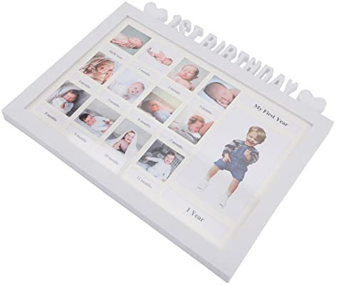 QUMIIRITY Geburtstag Fotorahmen Kreatives Wachstumstagebuch Für Erstes Jahr Monate Erinnerungsrahmen Für Jungen Und Mädchen