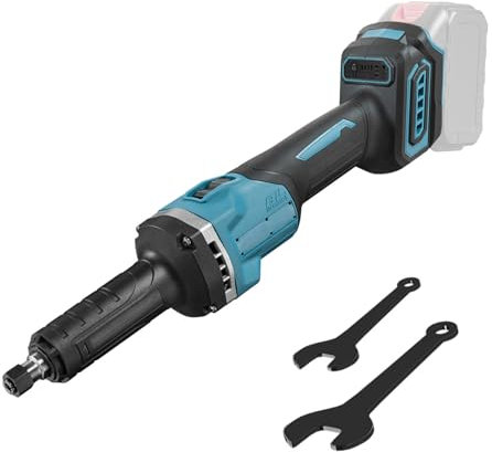 Akku Geradschleifer Kompatibel mit Makita 18V Batterie, Bürstenloser Elektro Geradschleifer mit 6mm Bohrfutter und 4 Variablen Geschwindigkeiten (ohne Akku)