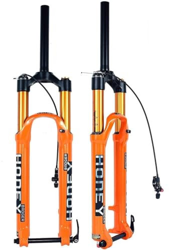 AADDFDD Forcella Anteriore MTB con Sospensione pneumatica da 27,5/29 Pollici per Bici elettrica AM, Tubo Dritto, Escursione da 28,6 mm, Perno Passante da 140 mm, Regolazione del Rimbalzo 1