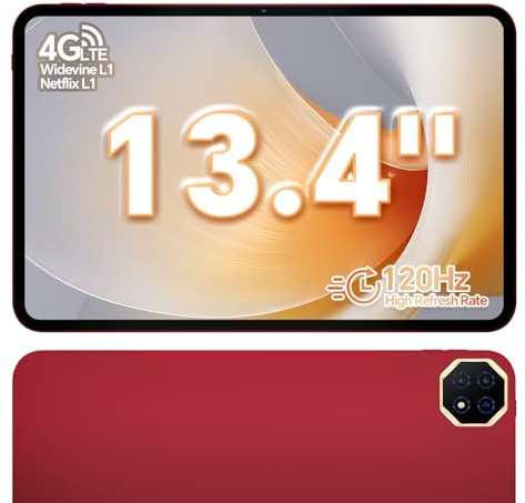 TECLAST T65 Plus Newest Gaming Tablet 13.4 Inch, MTK G99 Octa-Core Tablet, 10000mAh/18W Fast Charge, 20GB+256GB/TF 5TB Tablets Android 15, Large Tablets with Widevine L1, 2.4G/5G WiFi, 8+13MP - Metal