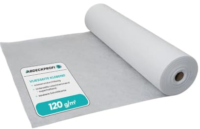 Abdeckvlies selbstklebend – 120 g/m² - 1m x 10m (10m²) | Renovierungsvlies, Malervlies, Abdeckvlies selbsthaftend, Treppenvlies