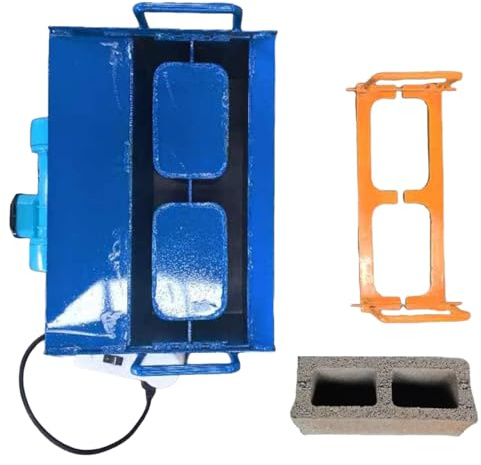 XNZJHPP Concrete Block Machine, Electric Hollow Making Maker Machine, Customizable Molds, 45s Fast Forming, Max Pressure 23kn, Vibration Frequency 212 Times/Min, 30 Bricks/H