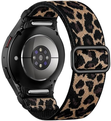 Nylon Armband Kompatibel mit Samsung Galaxy Watch 7/6/5/4 40mm 44mm Damen Herren, No Gap Ein Klick Befestigung Weiches Elastisch Stoff Sport Armbänder für Galaxy Watch FE 40mm/6 Classic 43mm 47mm