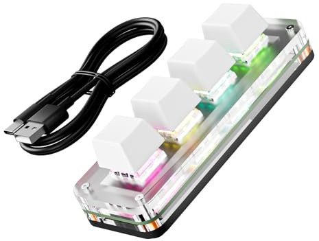 FANSHINUO 4 kleine Tastaturen, anpassbar, programmierbar, Büro-Tastatur, nahtlos, Plug-and-Play, breite Kompatibilität, Stecker, Play-Tastatur