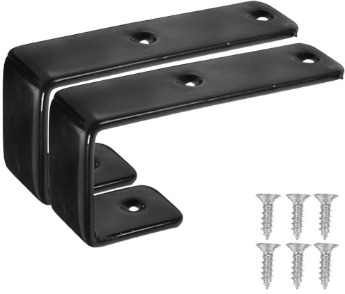 iplusmile Leiterhaken für Etagenbetten Schwarz 25mm mit Schrauben | J-förmige Halterung, Kunststoff Eisen Pvc, für Holzbetten und Leitern, 2 Stück mit 6 Schrauben Zufällige Farbe