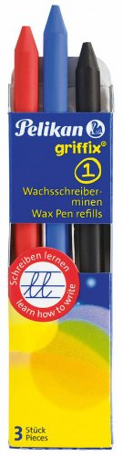 Pelikan 723387 Wachsmalstifte, Wachsmalblöcke, Wachsmaltropfen-Etuis Wachsmalstiftmine Griffix 3 Stück