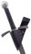 Battle-Merchant Schwertgürtelhalter aus schwarzem Leder, Gürtelhalter für Schwerter, Lederholster, LARP, Mittelalter, Wikinger, Lagerkleidung, Fasching, Kostümfest, Halloween