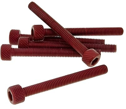 Schraubensatz 6 Stück Innensechskant Alu rot - M5x45