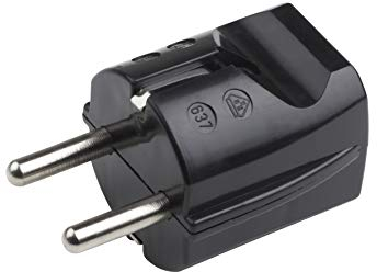 Meister Schutzkontakt-Stecker - Kunststoff - schwarz - 250 V - 16 A - Maximaler Kabelquerschnitt 2,5 mm² - IP20 Innenbereich - Gerade Einführung / Schuko-Stecker mit Zugentlastung / 7421020