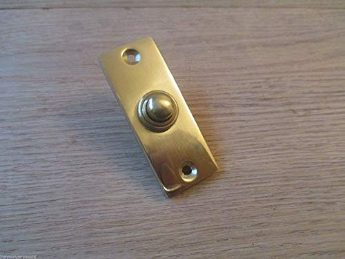 IRONMONGERY WORLD® Victorian Traditional Old Style Bell Push Door Bell Wired (Polished Brass Plain)