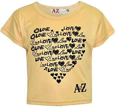 A2Z 4 Kids Girls Love T Shirt Soft Feel Casual Summer Fashion Top Youth Stone
