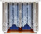 Gardine Fertiggardine Jacquard weiß 160x300cm Blumenmuster Kräuselband Faltenband