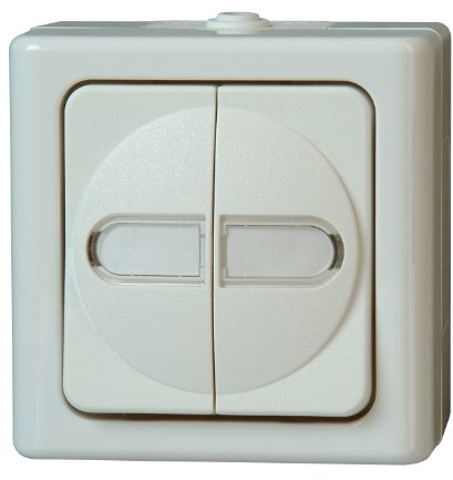 Kopp 560502004 - Interruttore Bipolare Pulsante con illuminazione Blue Electric