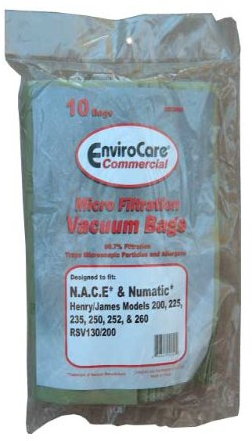 10 Commercial Numatic N.a.c.e., Numatic Sacs d'aspirateur, 604100, Henry/James, Henry Micro, Henry Xtra, Hetty, Nacecare Commercial, James JVP180