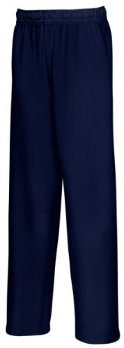Fruit of the Loom Men Open Hem Lightweight Jog Pants, Blue (Deep Navy), Large